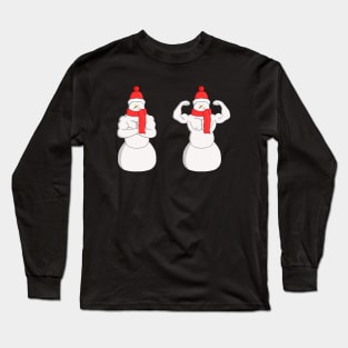 Flex Muscle Snowman Long Sleeve T-Shirt